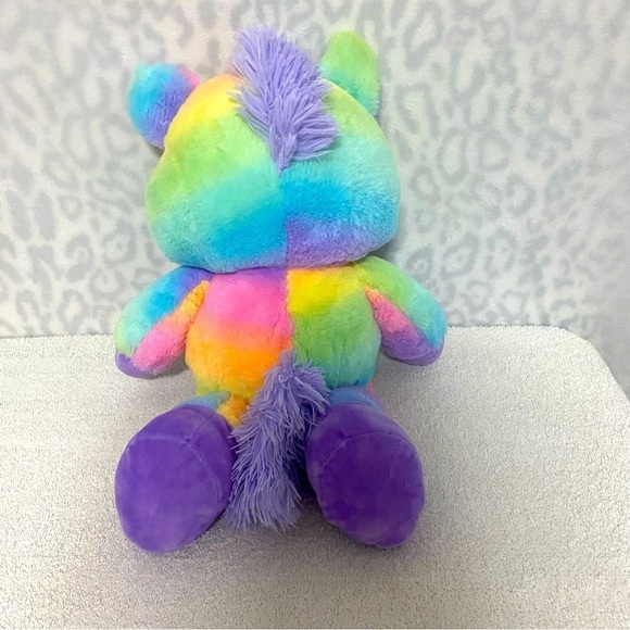 Fiesta Rainbow Sherbet Pastel Plush 21” Stuffed Animal SIX FLAG TEXAS Embroidery - Picture 3 of 7